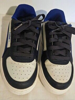 Puma Carter Jr. Boys Size 2C Navy Blue White Sneakers 405367-01